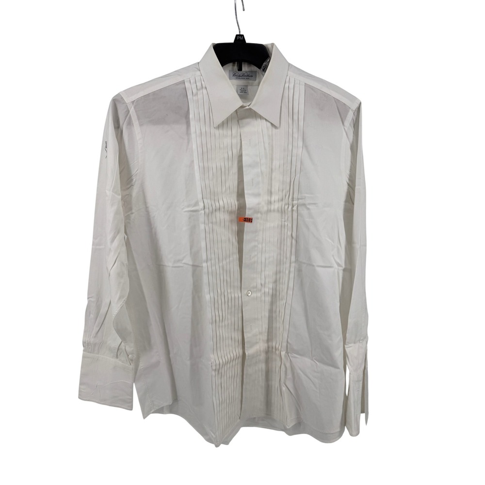 Brooks Brothers Tuxedo Shirt Mens XXL 18-35 White Pleated Bib French Cuff VTG